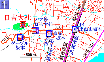 日吉大社所在地図