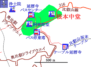 延暦寺東塔エリア地図