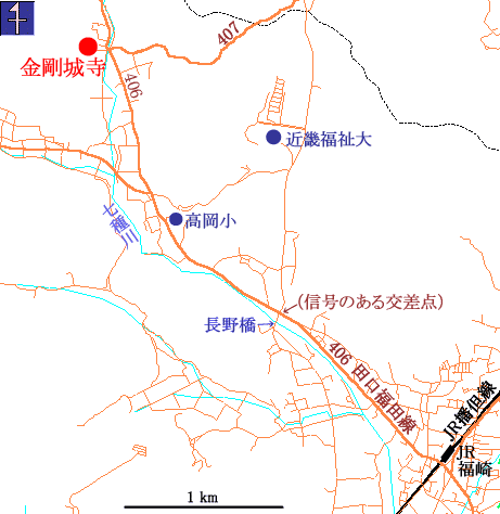 金剛城寺所在地図