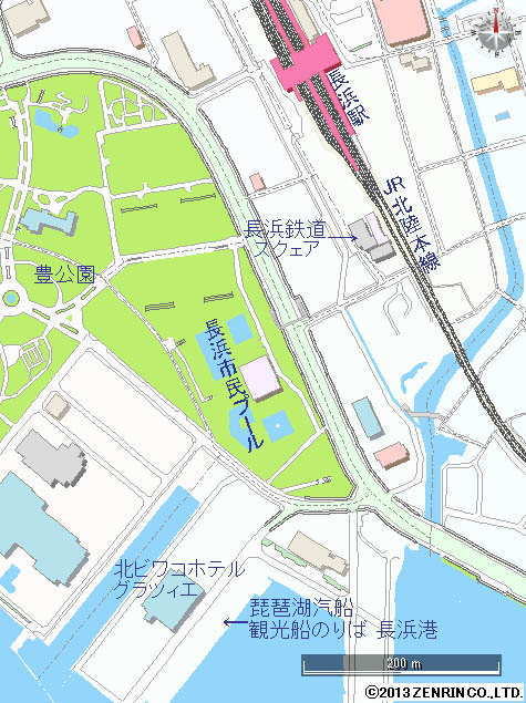 長浜港付近の地図