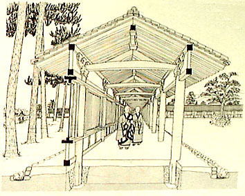 郡寺の回廊想像復元図